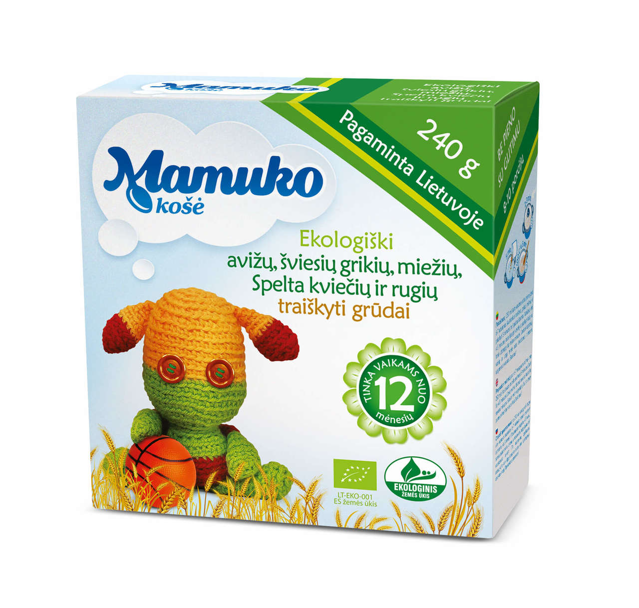 Mixture of Organic OAT FLAKES, LIGHT BUCKWHEAT, BARLEY, SPELTA WHEAT and RYE Crushed Grains