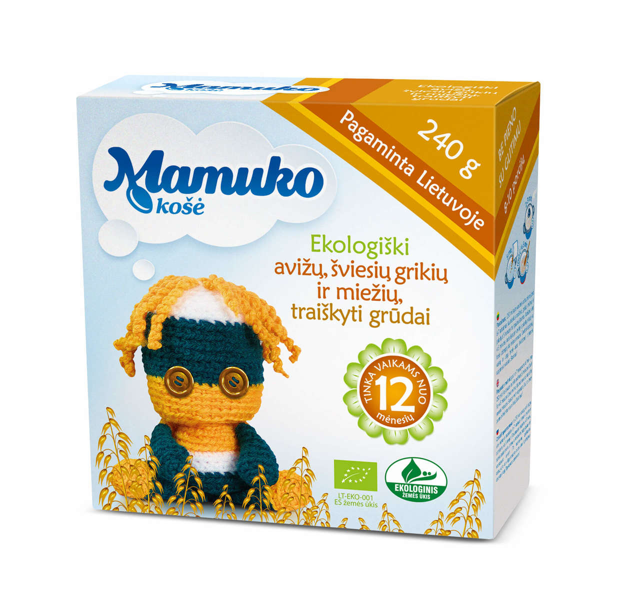 Mixture of Organic OAT FLAKES, LIGHT BUCKWHEAT AND BARLEY Crushed Grains