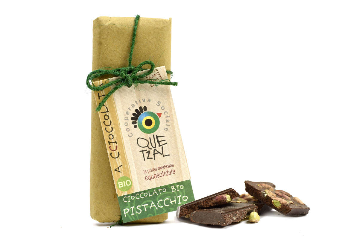 Sicilian Modica Chocolate with pistachios
