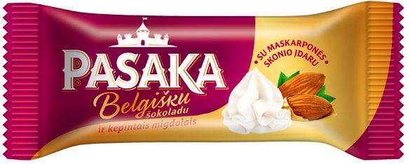 Curd cheese "PASAKA" with mascarpone filling and roasted almonds, 23% fat.