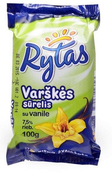 Curd cheese "Rytas" with vanilla, frozen.