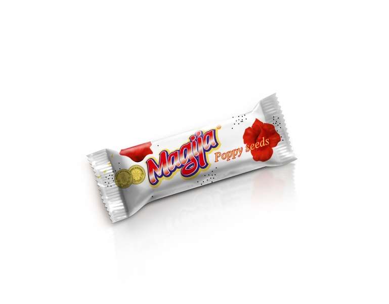 Frozen glazed curd cheese "Magija" with poppy seeds, 23 % fat, 45g