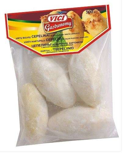 Grated potato dumplings, with meat, 500 g