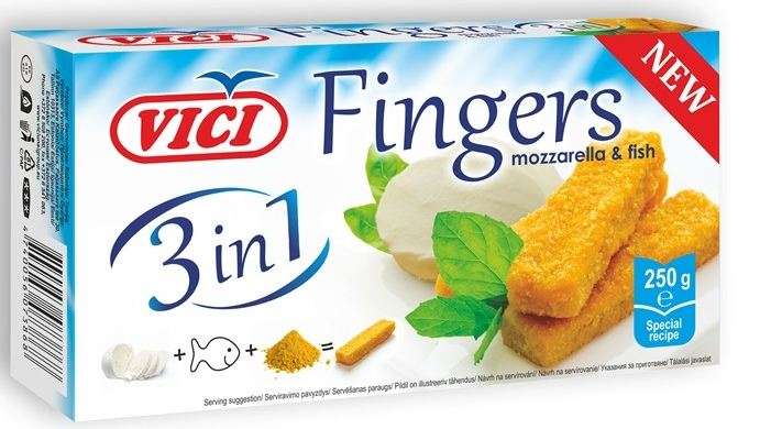 Fish fingers with mozzarella cheese VICI, 250g