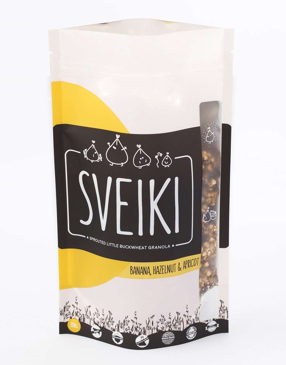 Sprouted buckwheat granola - banana, hazelnut, apricot