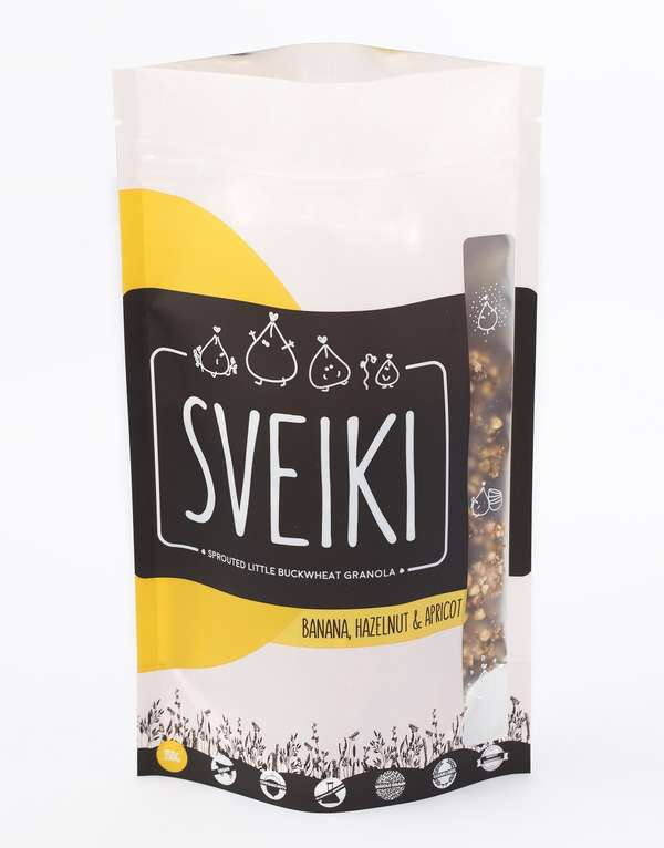 Sprouted buckwheat granola - banana, hazelnut, apricot
