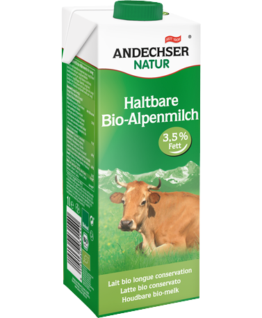 Non-perishable organic Alpine milk, 3.5% 1l