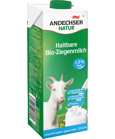 Non-perishable organic goat milk, 1.5% 1l