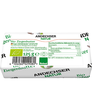 Organic goat butter 125g