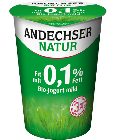 Mild organic low-fat cream yogurt 0.1% 500g cup