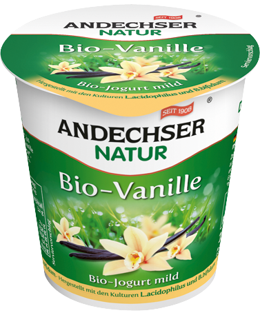 Mild organic yogurt vanilla 3.7% 150g /  Mild organic yogurt mango 3.7% 150g